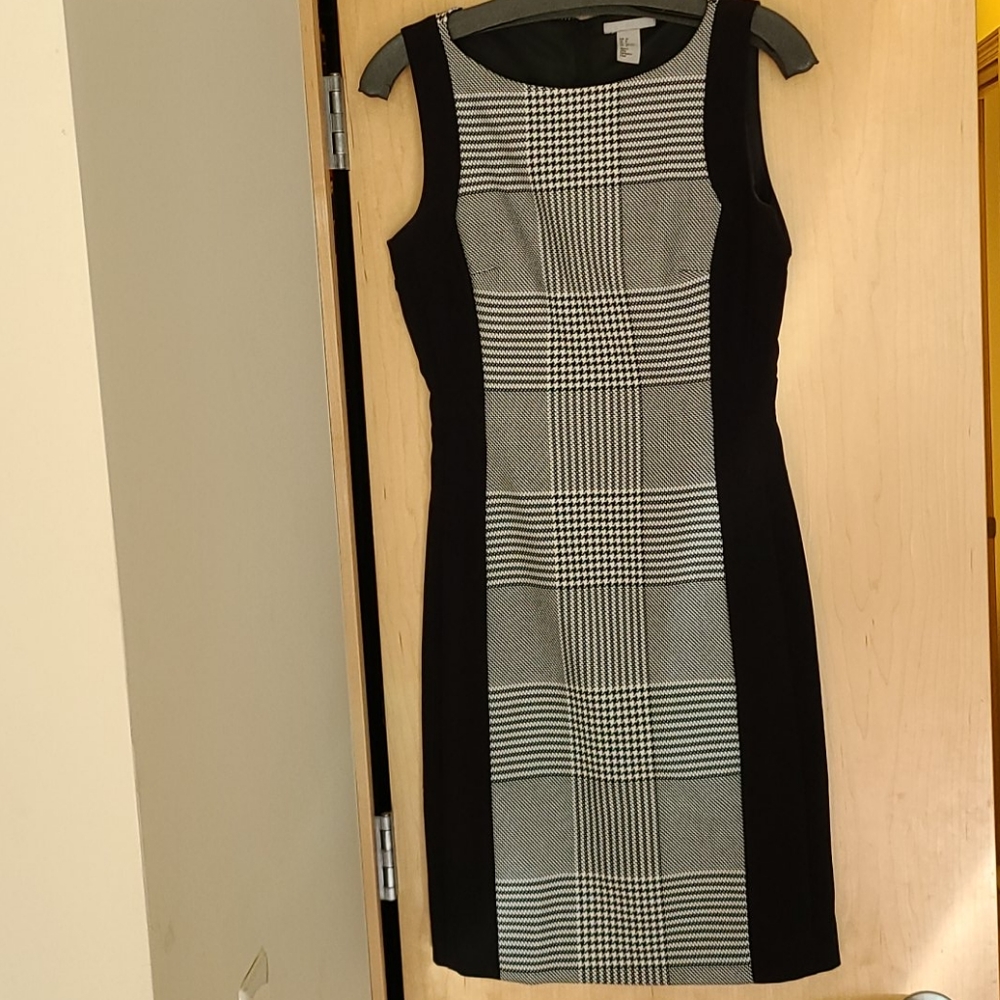 H&M black and white occasion dress